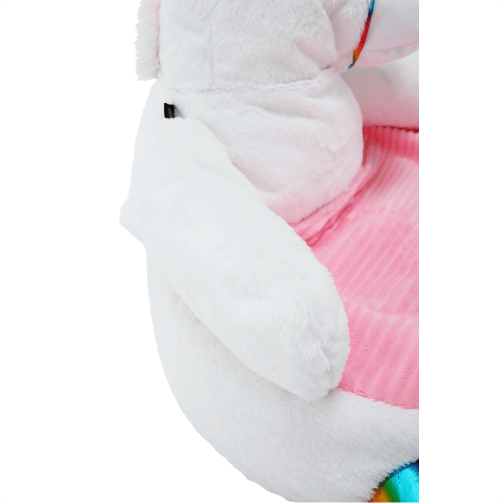Fotoliu tip sac unicorn, alb/roz/amestec de culori, BUFEL