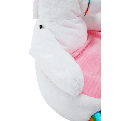 Fotoliu tip sac unicorn, alb/roz/amestec de culori, BUFEL