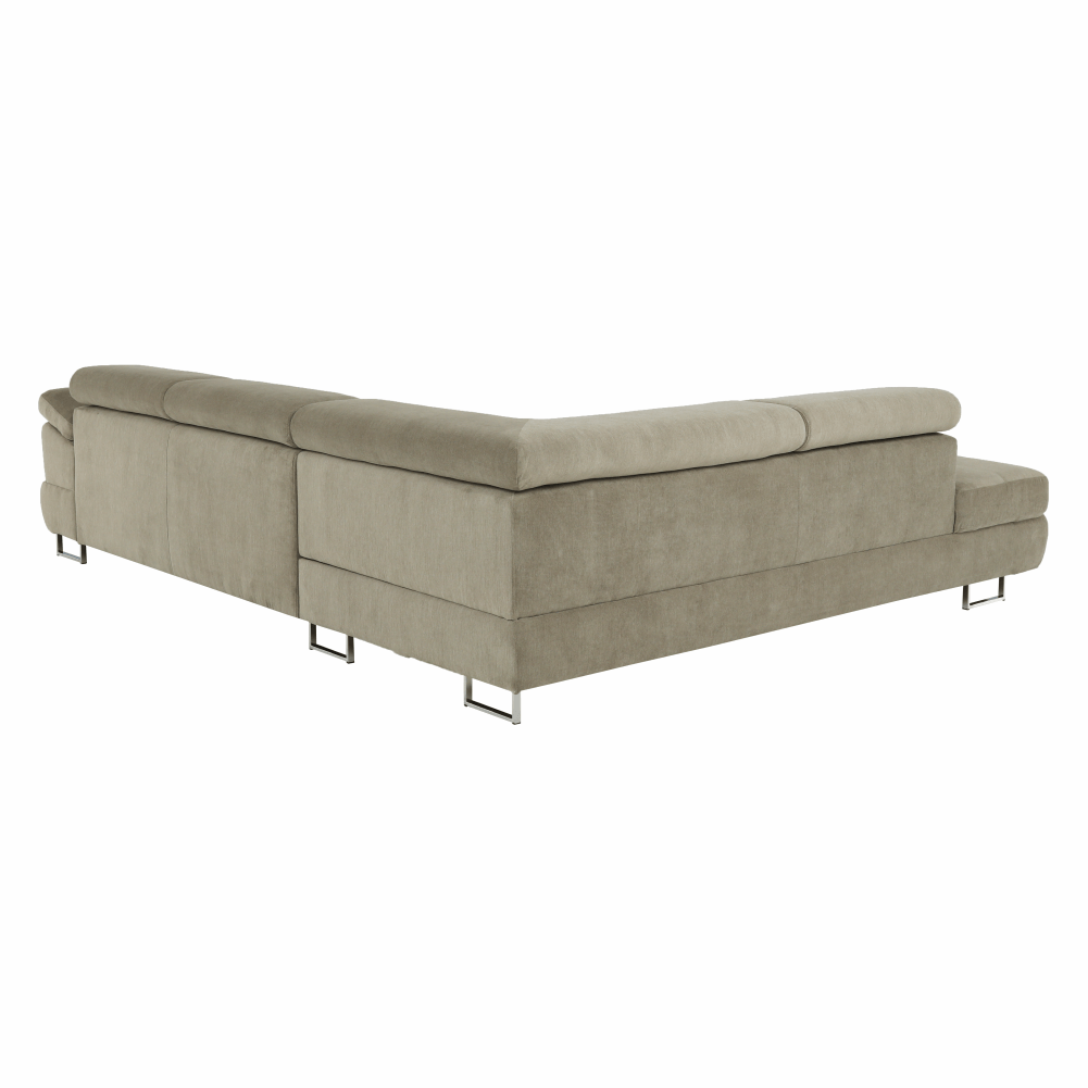 Set canapea cu spaţiu de depozitare, maro deschis melanj, material textil, stânga, BUTON R