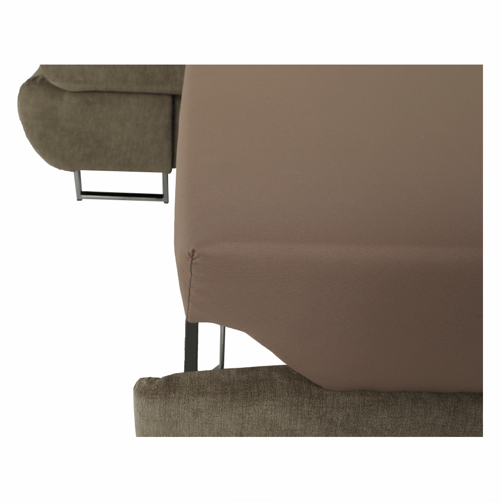 Set canapea cu spaţiu de depozitare, maro deschis melanj, material textil, dreapta, BUTON R