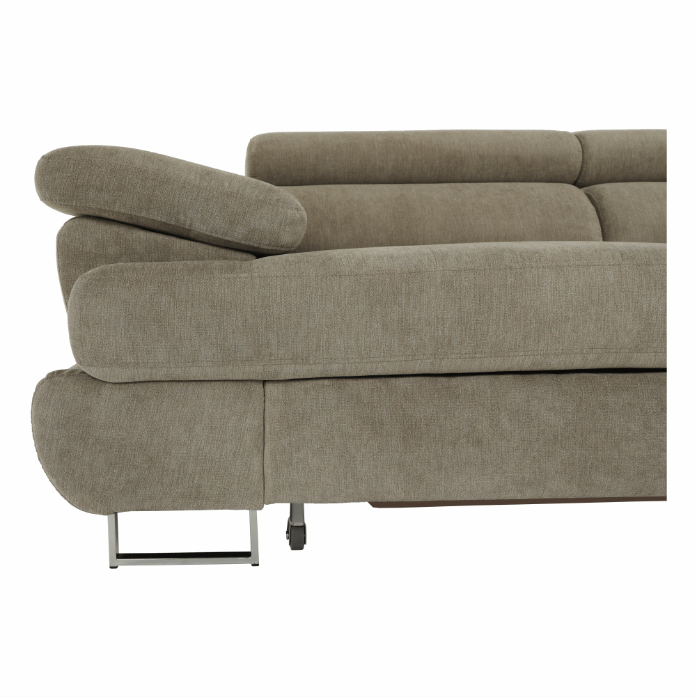 Set canapea cu spaţiu de depozitare, maro deschis melanj, material textil, dreapta, BUTON R