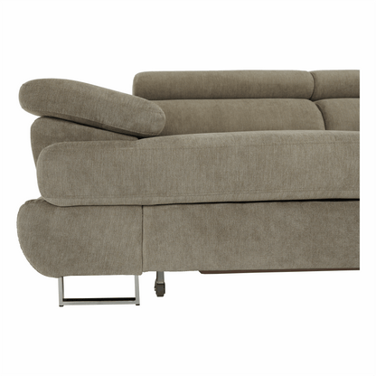 Set canapea cu spaţiu de depozitare, maro deschis melanj, material textil, dreapta, BUTON R