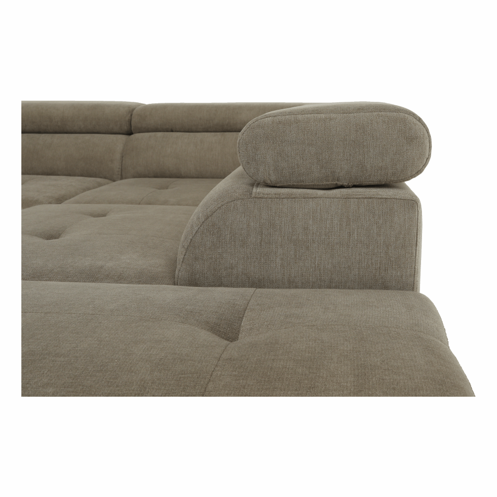 Set canapea cu spaţiu de depozitare, maro deschis melanj, material textil, dreapta, BUTON R