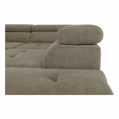 Set canapea cu spaţiu de depozitare, maro deschis melanj, material textil, dreapta, BUTON R