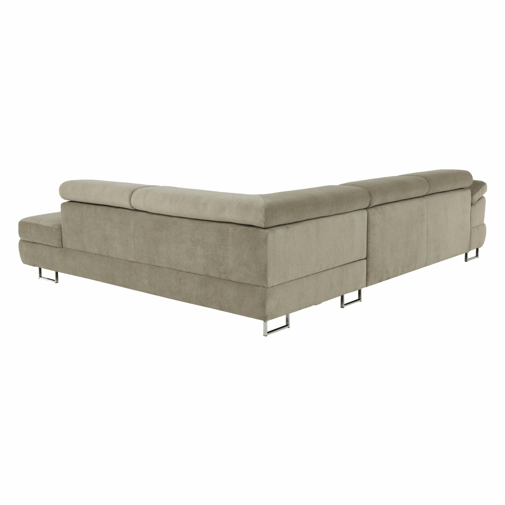 Set canapea cu spaţiu de depozitare, maro deschis melanj, material textil, dreapta, BUTON R
