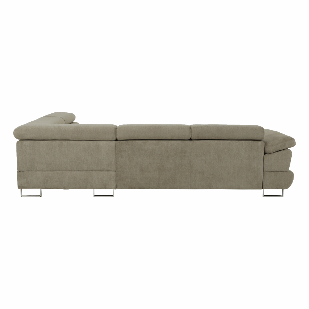 Set canapea cu spaţiu de depozitare, maro deschis melanj, material textil, dreapta, BUTON R