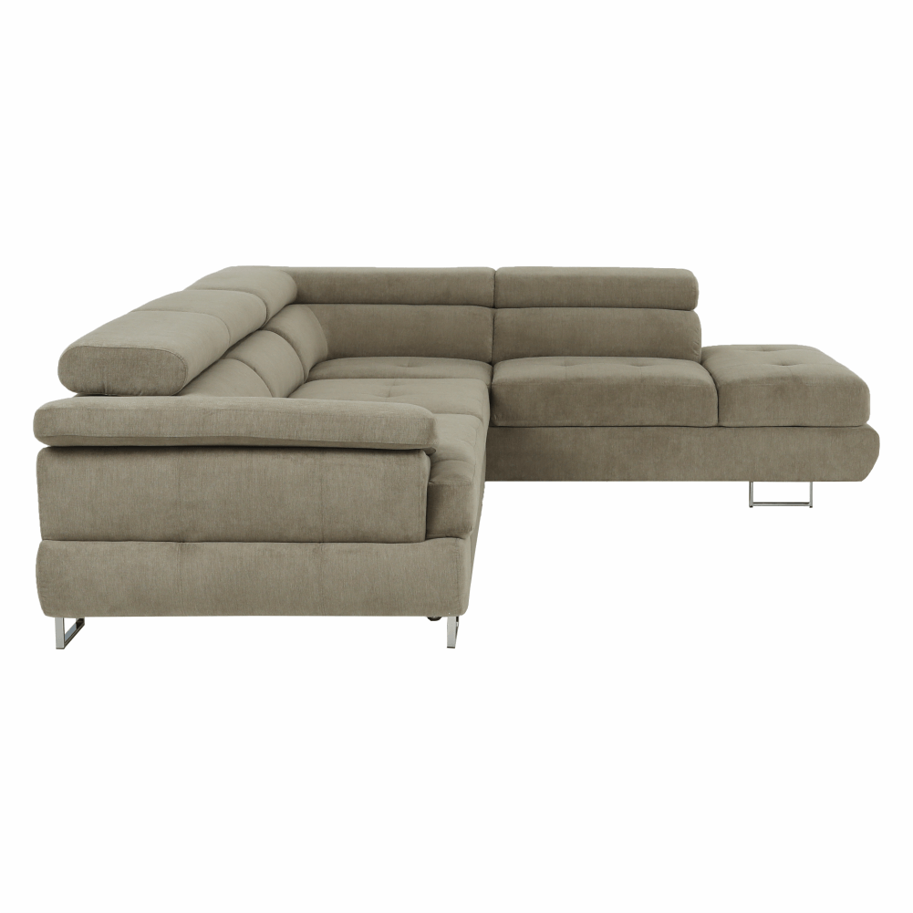 Set canapea cu spaţiu de depozitare, maro deschis melanj, material textil, dreapta, BUTON R