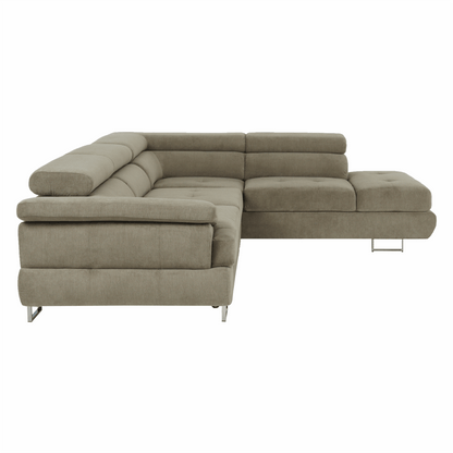 Set canapea cu spaţiu de depozitare, maro deschis melanj, material textil, dreapta, BUTON R