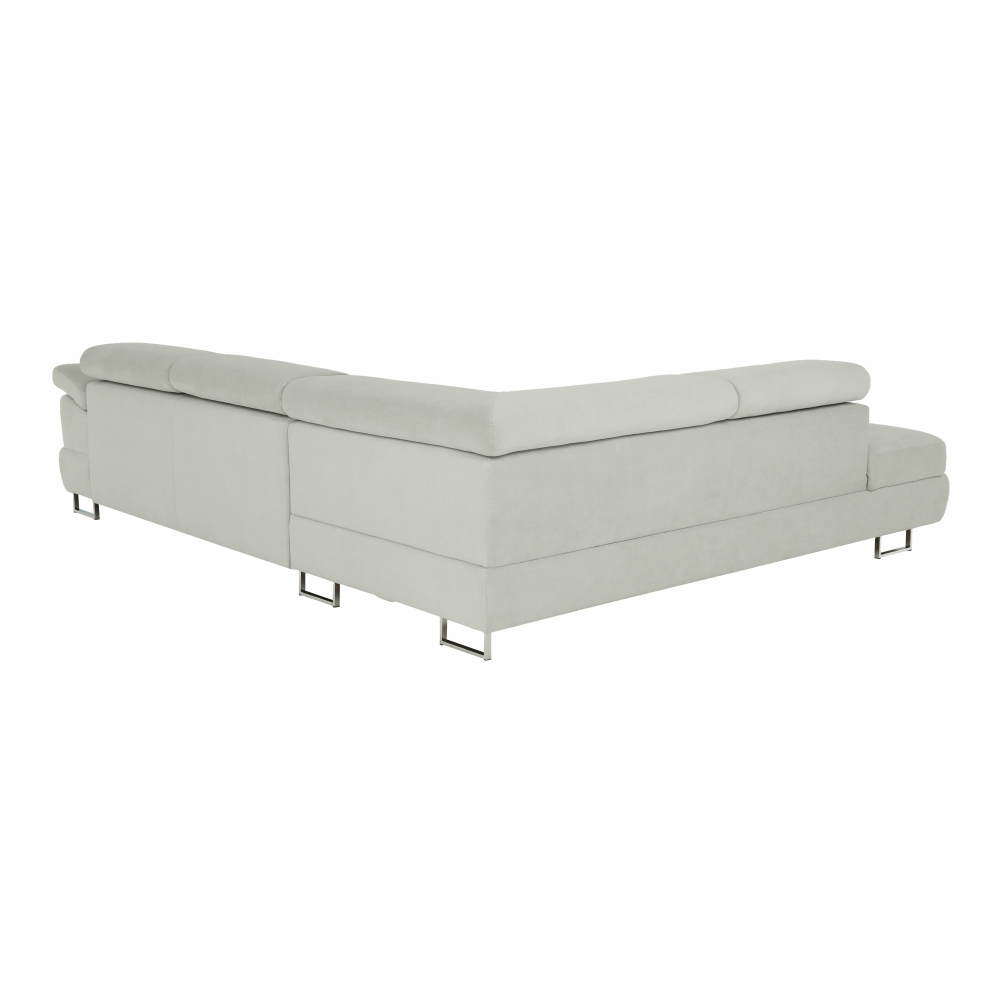 Set canapea cu spaţiu de depozitare, gri deschis, material textil, stânga, BUTON R