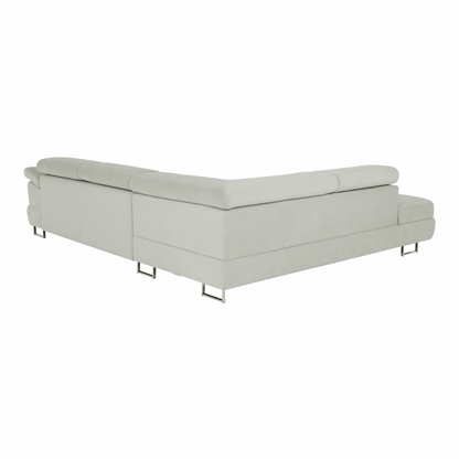 Set canapea cu spaţiu de depozitare, gri deschis, material textil, stânga, BUTON R