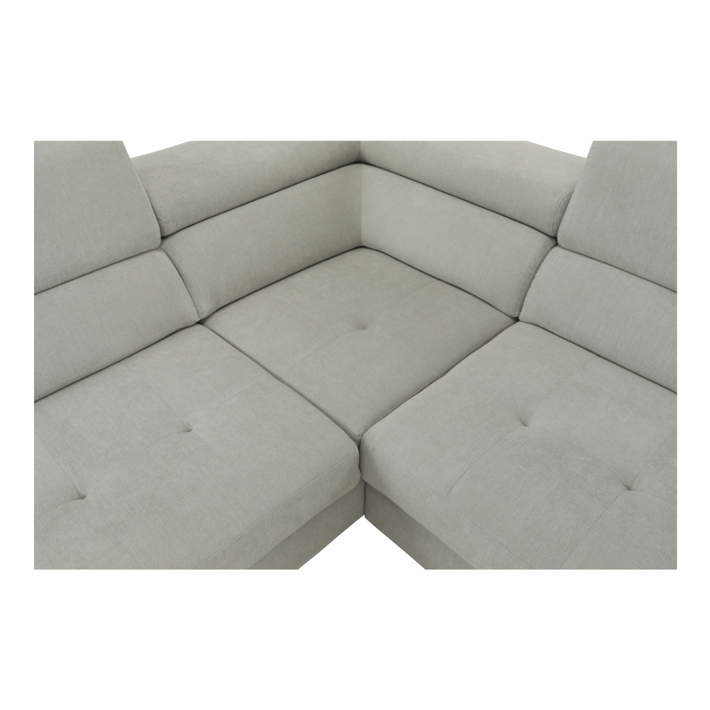 Set canapea cu spaţiu de depozitare, gri deschis, material textil, stânga, BUTON R