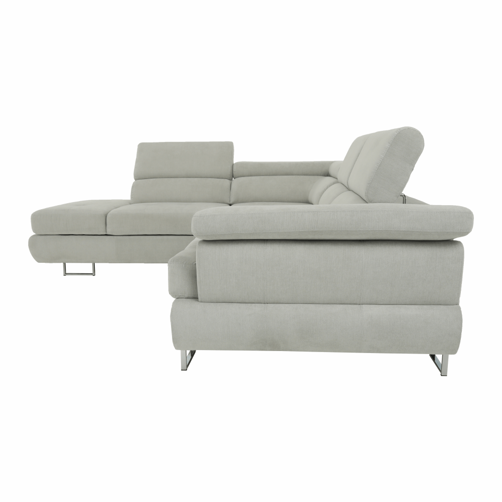 Set canapea cu spaţiu de depozitare, gri deschis, material textil, stânga, BUTON R