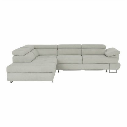 Set canapea cu spaţiu de depozitare, gri deschis, material textil, stânga, BUTON R