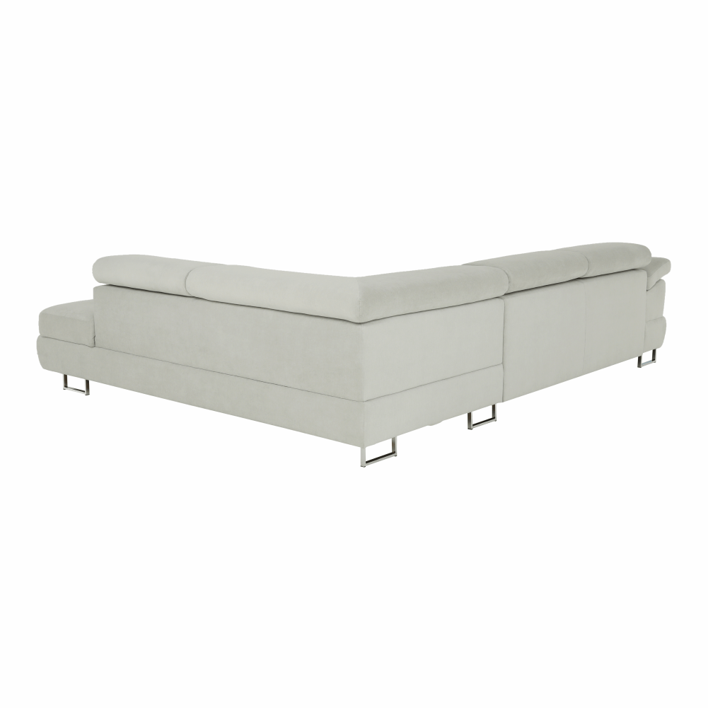 Set canapea cu spaţiu de depozitare, gri deschis, material textil, dreapta, BUTON R