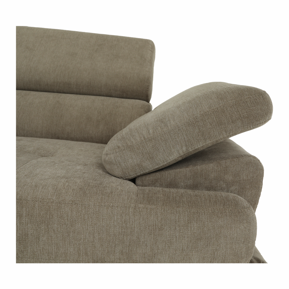 Set canapea, maro deschis melanj, material textil, stânga, BUTON P