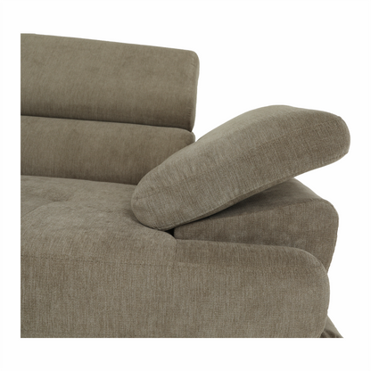 Set canapea, maro deschis melanj, material textil, stânga, BUTON P