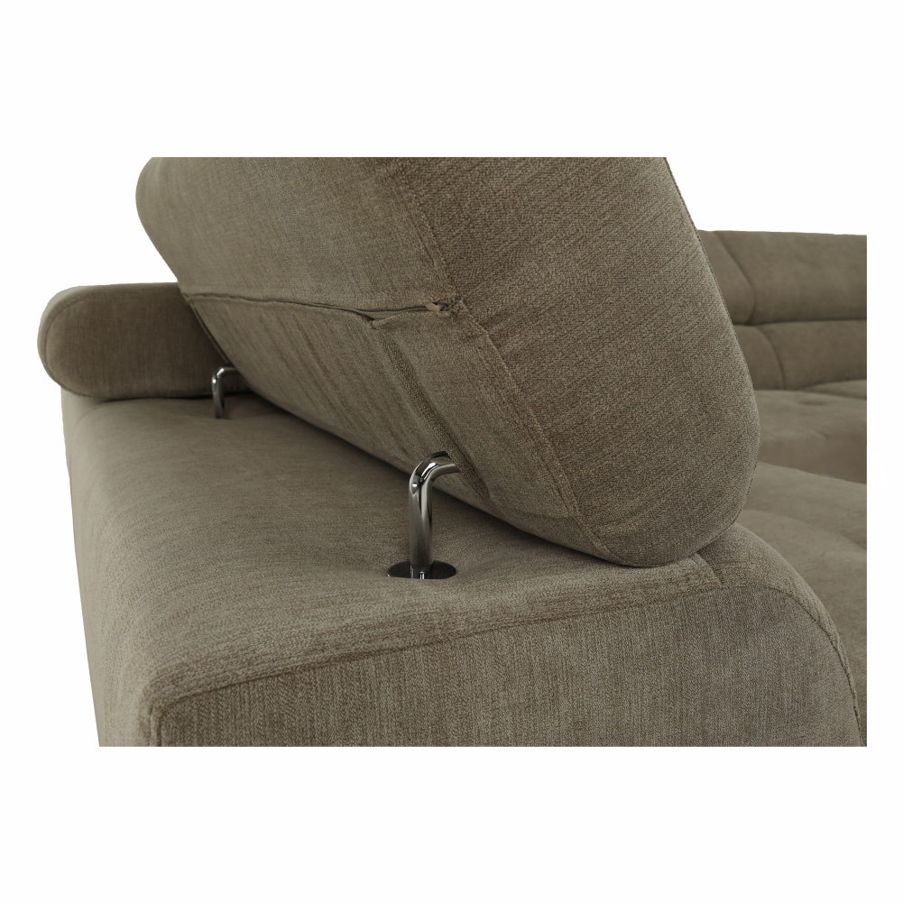 Set canapea, maro deschis melanj, material textil, stânga, BUTON P