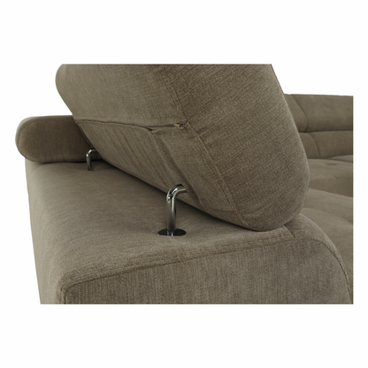 Set canapea, maro deschis melanj, material textil, stânga, BUTON P