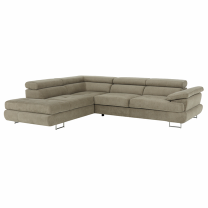 Set canapea, maro deschis melanj, material textil, stânga, BUTON P