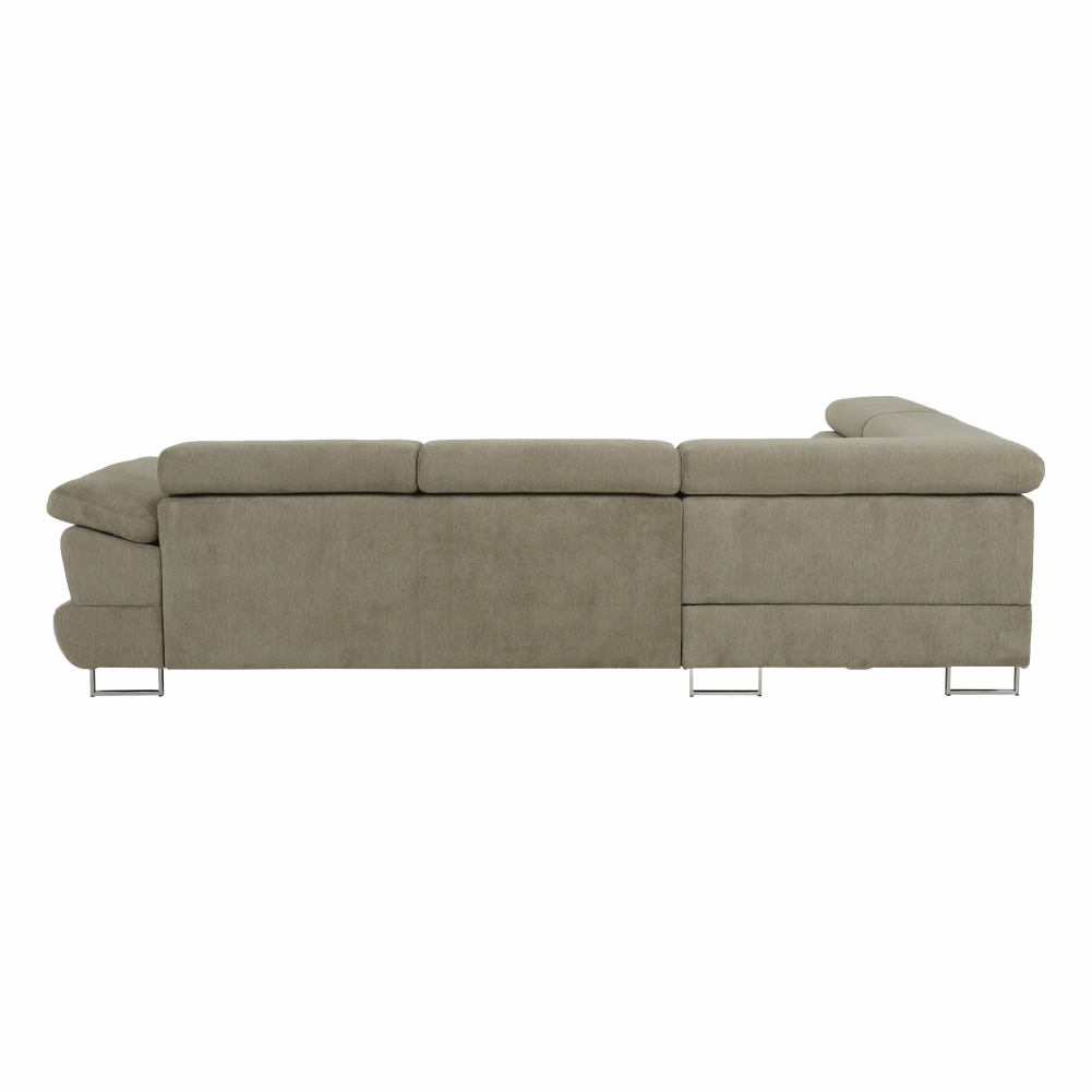 Set canapea, maro deschis melanj, material textil, stânga, BUTON P
