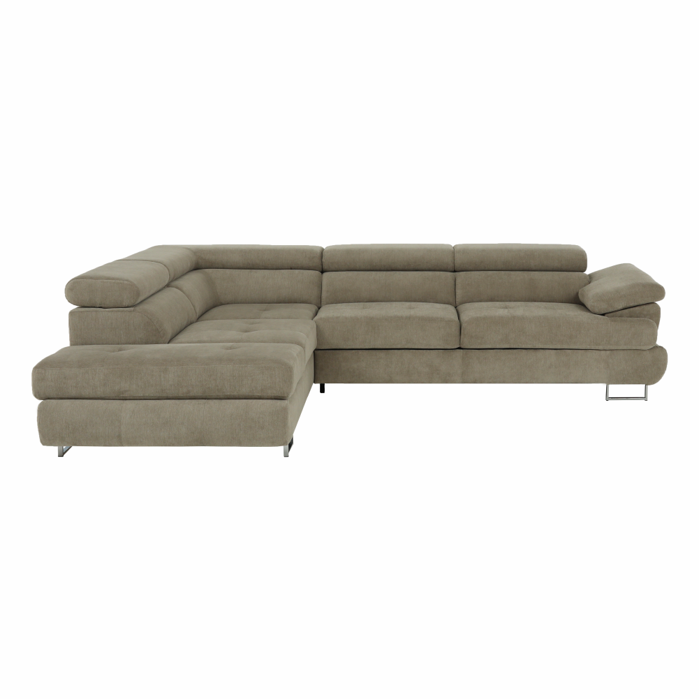 Set canapea, maro deschis melanj, material textil, stânga, BUTON P