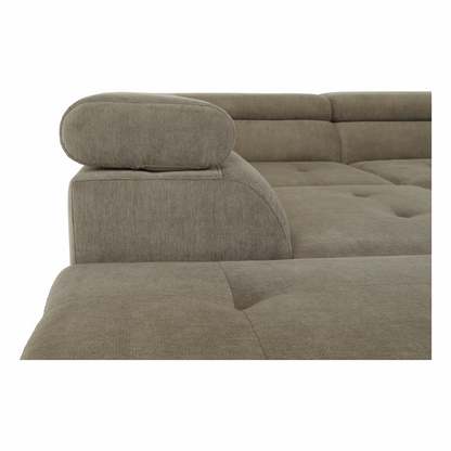 Set canapea, maro deschis melanj, material textil, stânga, BUTON P