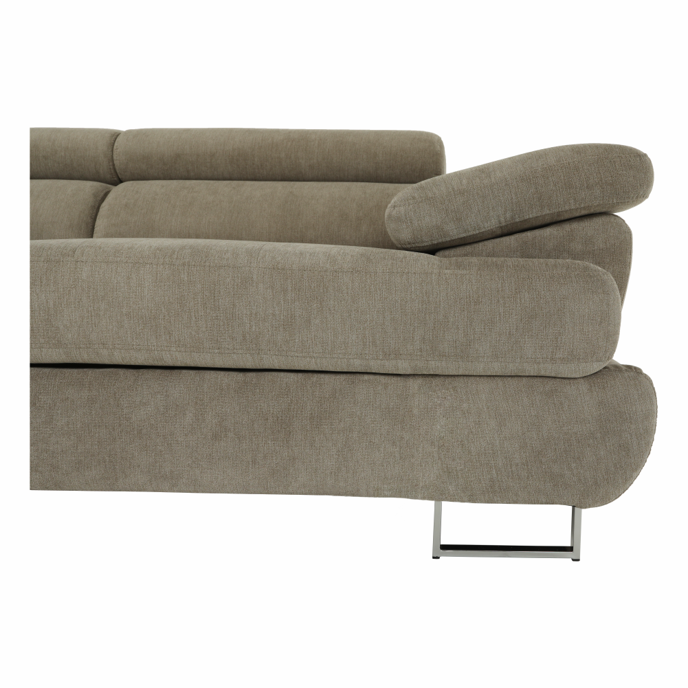 Set canapea, maro deschis melanj, material textil, stânga, BUTON P
