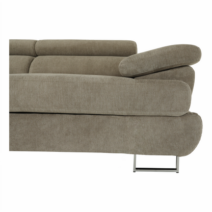 Set canapea, maro deschis melanj, material textil, stânga, BUTON P