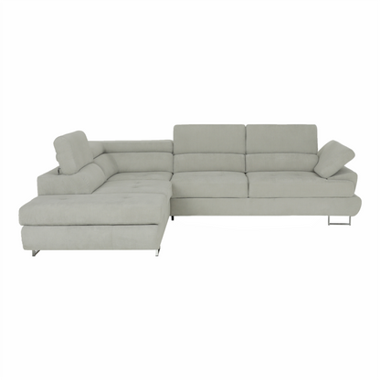 Set canapea, gri deschis, material textil, stânga, BUTON P
