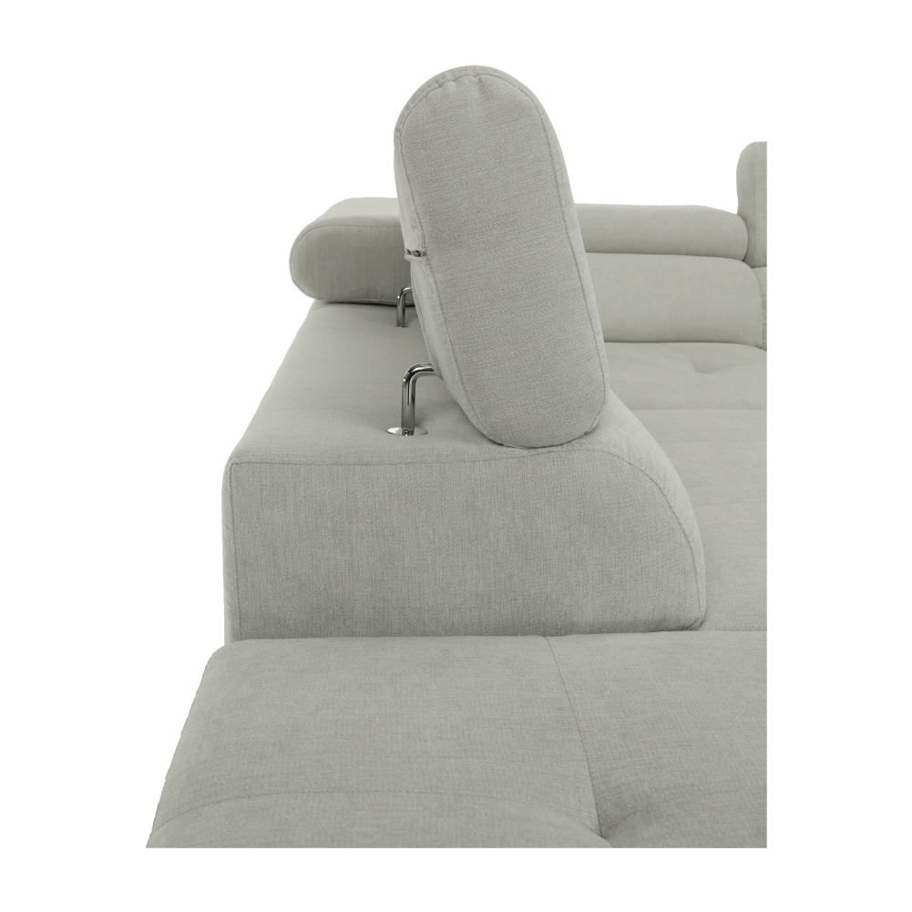 Set canapea, gri deschis, material textil, stânga, BUTON P