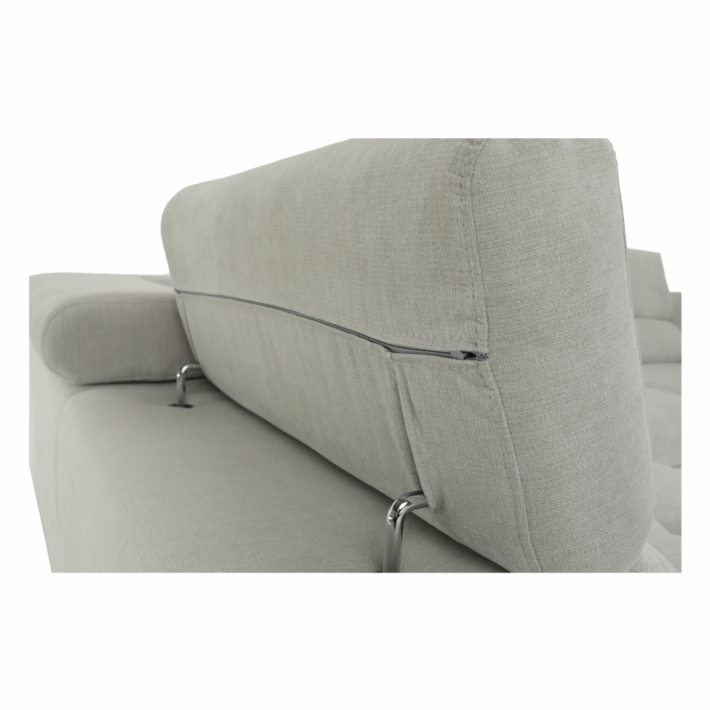 Set canapea, gri deschis, material textil, stânga, BUTON P