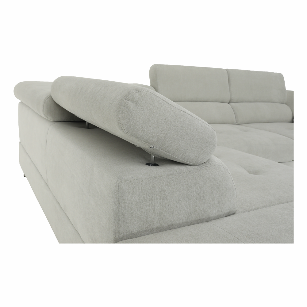 Set canapea, gri deschis, material textil, stânga, BUTON P