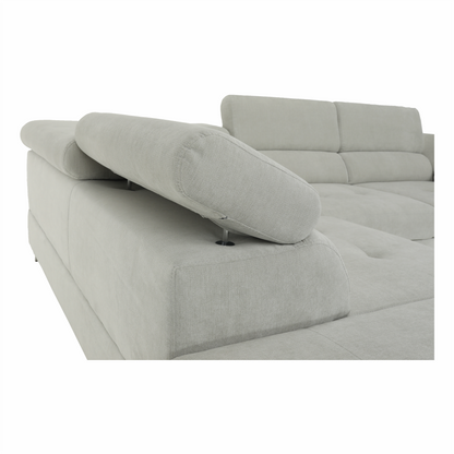 Set canapea, gri deschis, material textil, stânga, BUTON P