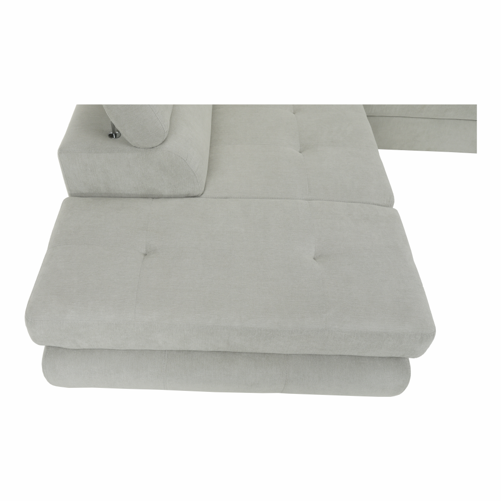 Set canapea, gri deschis, material textil, stânga, BUTON P