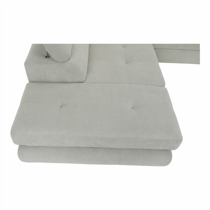 Set canapea, gri deschis, material textil, stânga, BUTON P