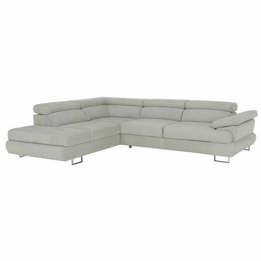 Set canapea, gri deschis, material textil, stânga, BUTON P