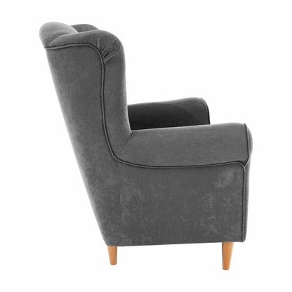 Fotoliu, textil gri, CHARLOT