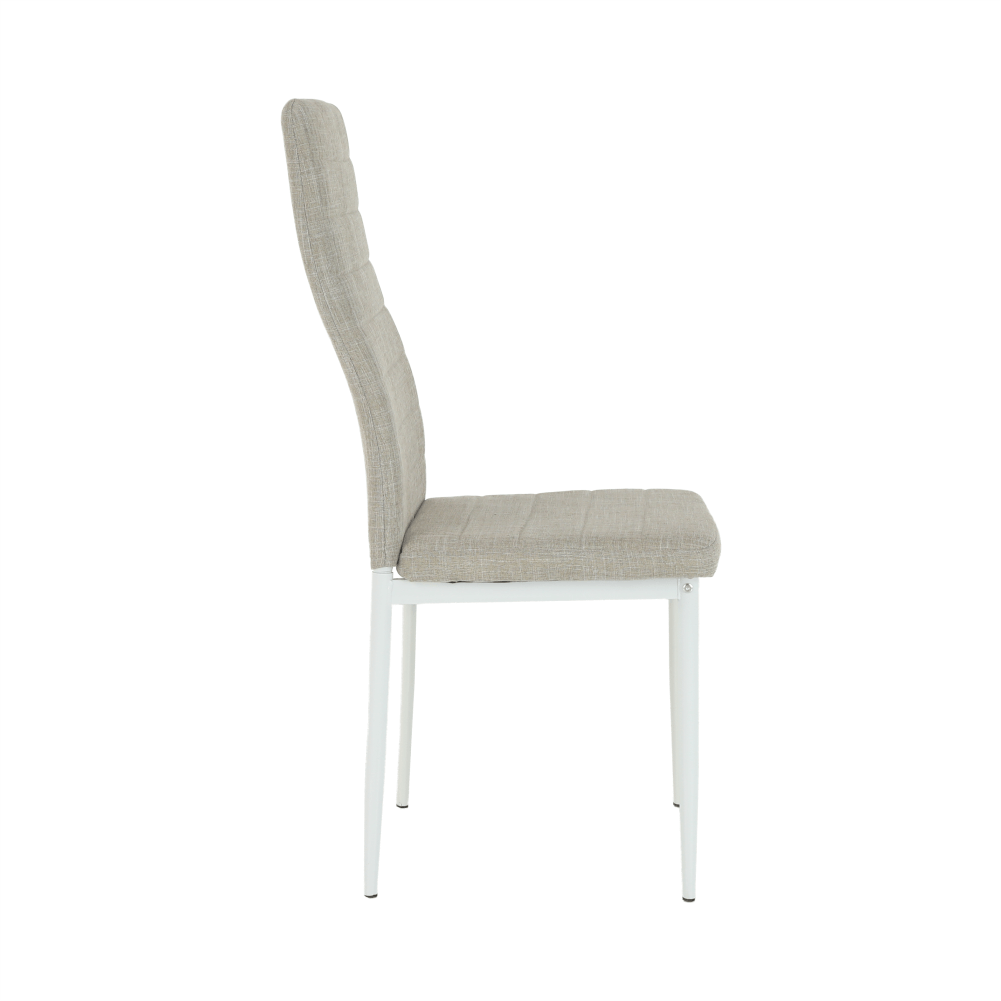 Scaun, textil bej/metal alb, COLETA NOVA