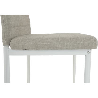 Scaun, textil bej/metal alb, COLETA NOVA