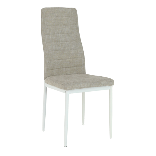 Scaun, textil bej/metal alb, COLETA NOVA