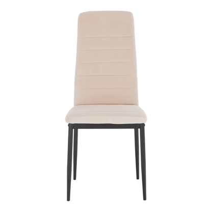 Scaun, ţesătură catifea bej / metal negru, Coleta Nova