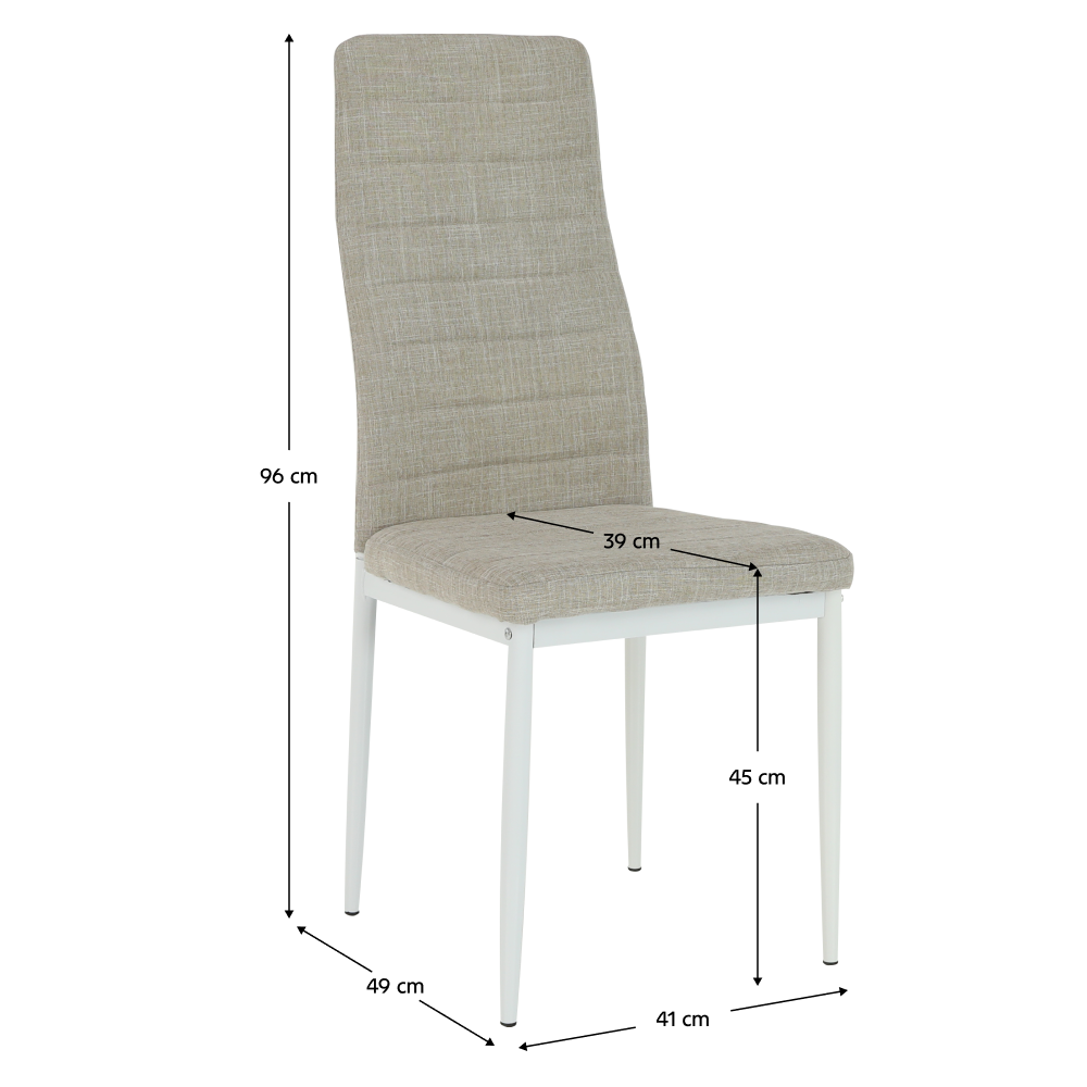 Scaun, textil bej/metal alb, COLETA NOVA