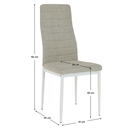 Scaun, textil bej/metal alb, COLETA NOVA