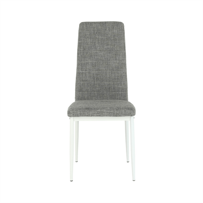 Scaun, textil gri deschis/metal alb, COLETA NOVA