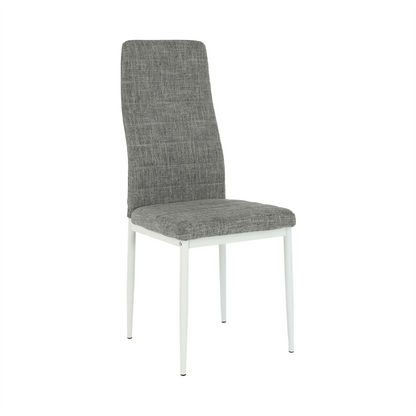 Scaun, textil gri deschis/metal alb, COLETA NOVA