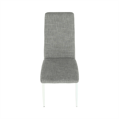 Scaun, textil gri deschis/metal alb, COLETA NOVA