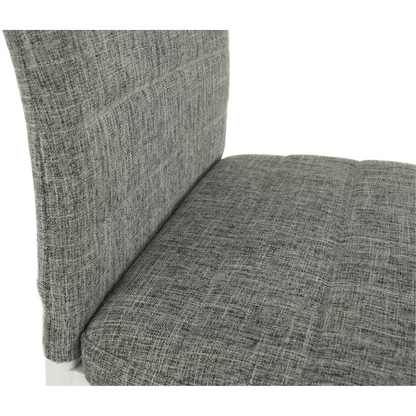 Scaun, textil gri deschis/metal alb, COLETA NOVA