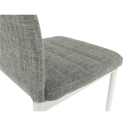 Scaun, textil gri deschis/metal alb, COLETA NOVA