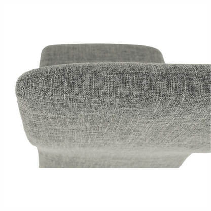 Scaun, textil gri deschis/metal alb, COLETA NOVA