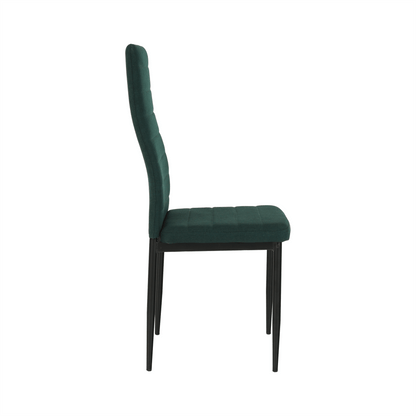 Scaun, material textil smarald/cadru metalic negru, COLETA NOVA